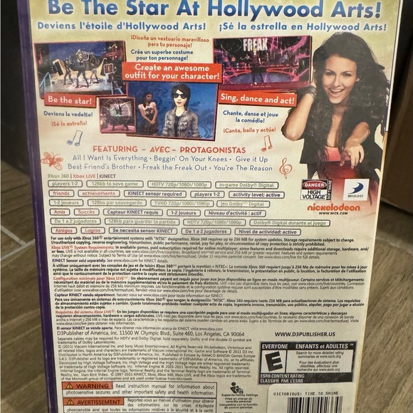 🎮 XBOX 360 KINECT GAMES- NICKELODEON VICTORIOUS TIME TO SHINE - Picture 2 of 2